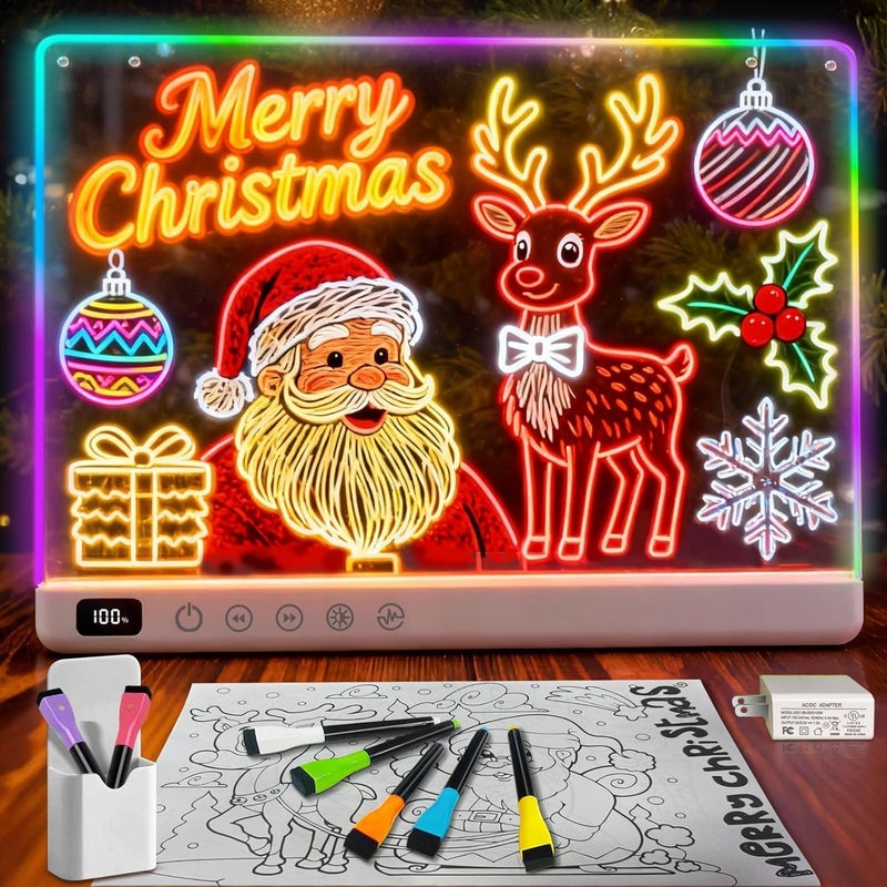 Cosmody لوحة رسم LED للأطفال - 16 بوصة لوحة دودي ملونة - لوحة رسم مضيئة قابلة لإعادة الشحن - ألعاب تعليمية هدايا عيد ميلاد - أفكار هدايا للأولاد/الفتيات من 5 إلى 12 سنة - Image 1